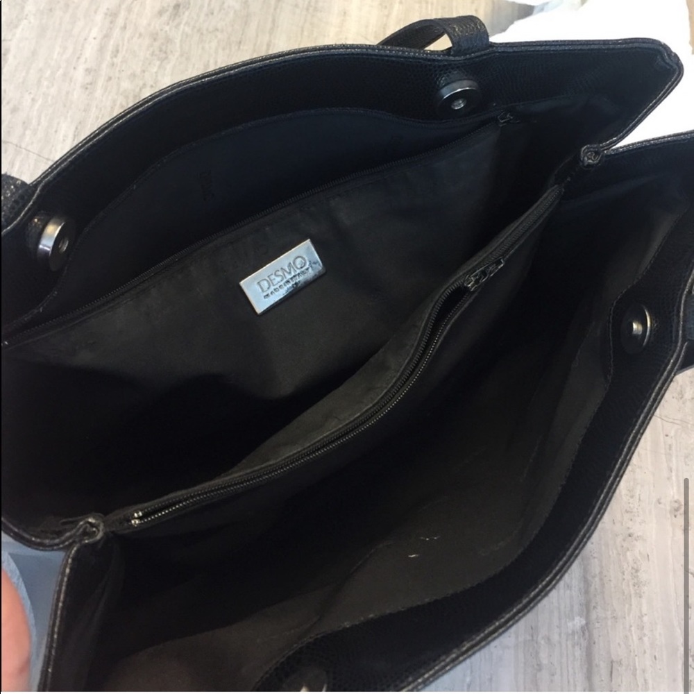 Desmo Italian Snakeskin Black Handbag Gem